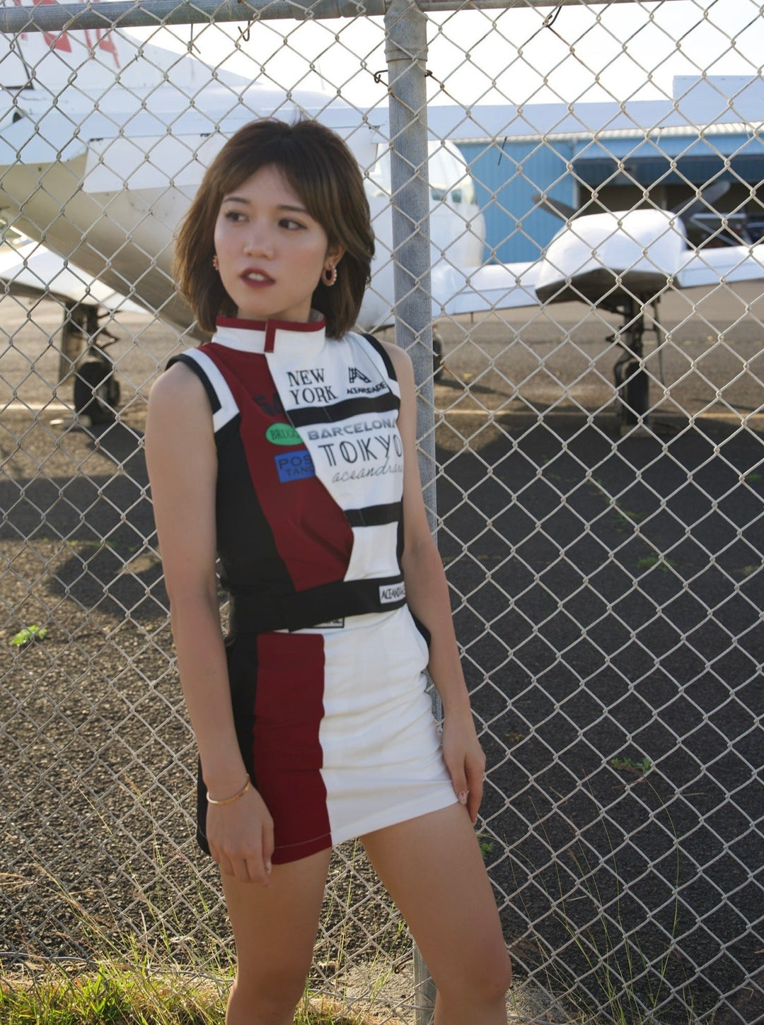 aceandrare ベージュトップス BLOCKING RACING トップス – ACEANDRARE