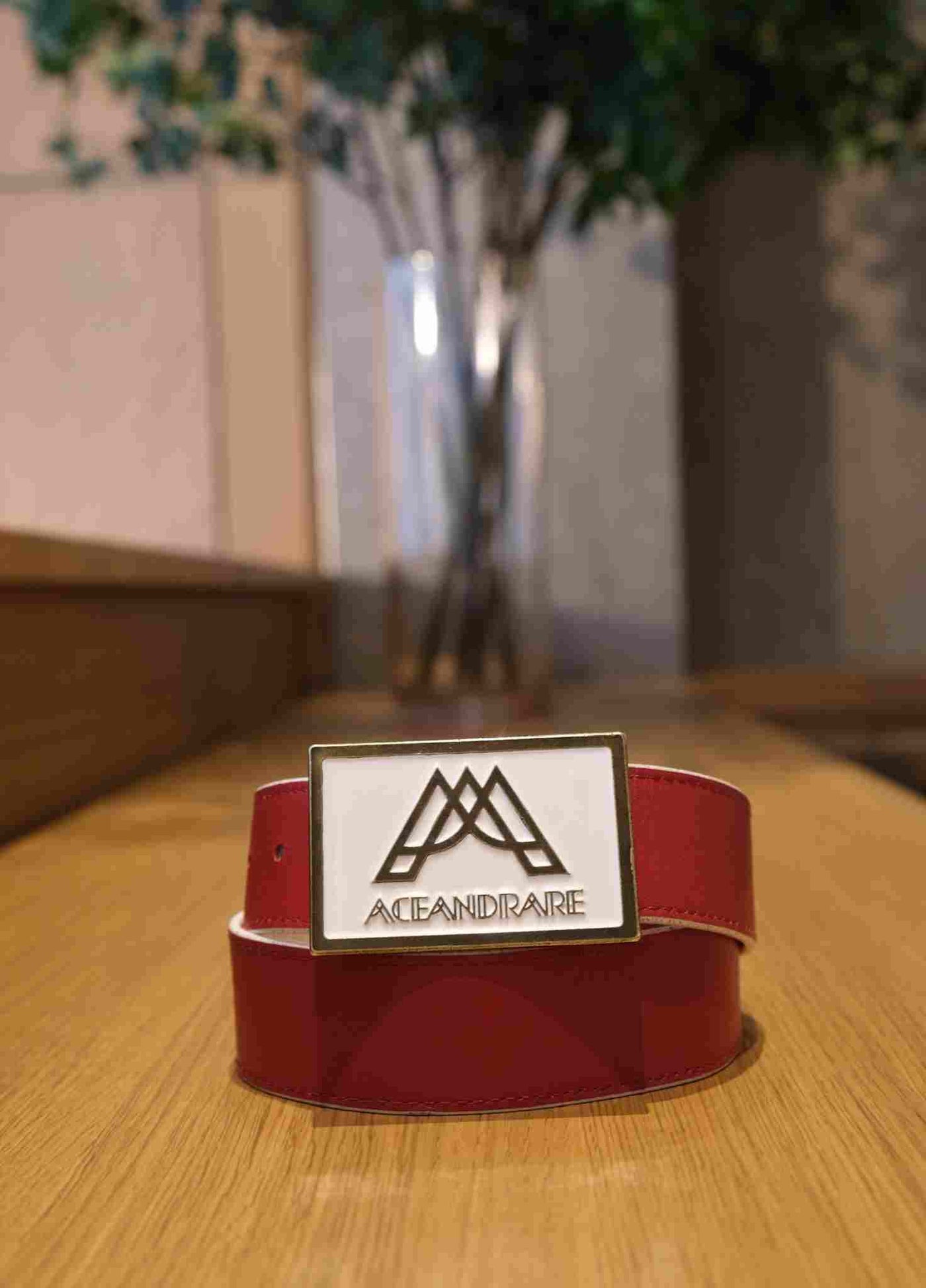 【UNISEX】JAPANESE COW LEATHER BELT/RED