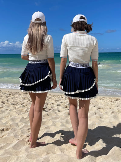 PLEATS TIERED SKIRT