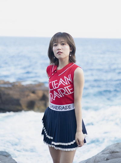 SHAVE ICE ASYMMETRY KNIT / RED