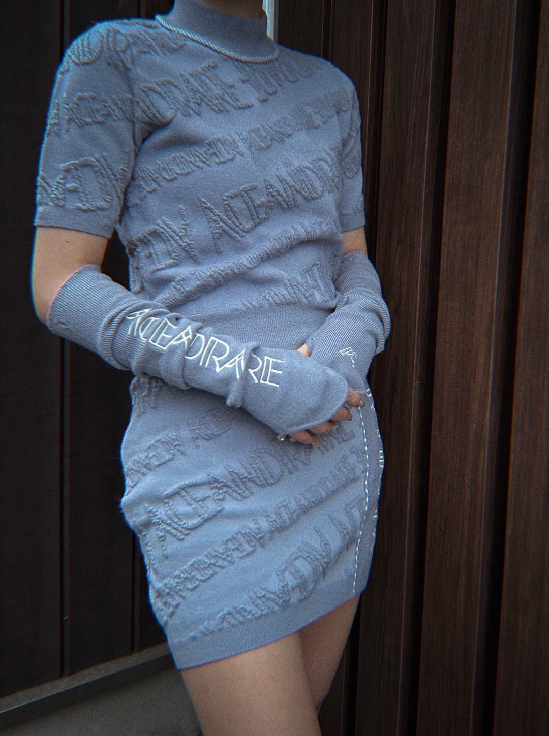 EMBOSS JQ ARMCOVER KNIT-UP/SKY BLUE